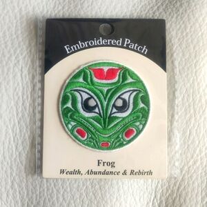 'Frog' 2.5" Embroidered Patch Indigenous Design by Francis Horne Sr.